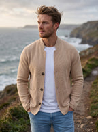 Men's Textured Cardigan | Button-Front Closure | Relaxed Fit for Everyday Layering